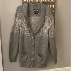The North Face Gray Cardigan Sweater Sz XS